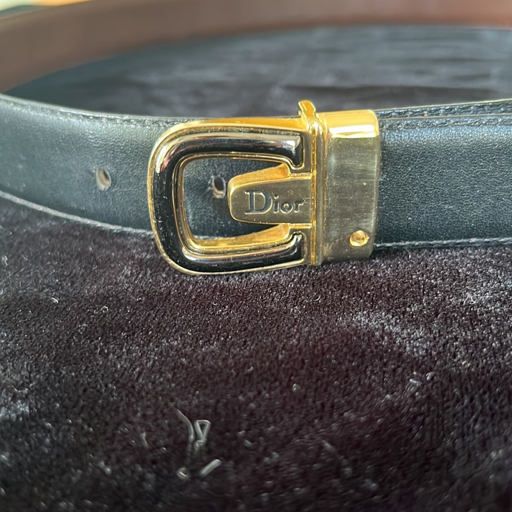 Minimalist Dior buckle with reversible black and brown belt size 34 - Picture 2 of 12